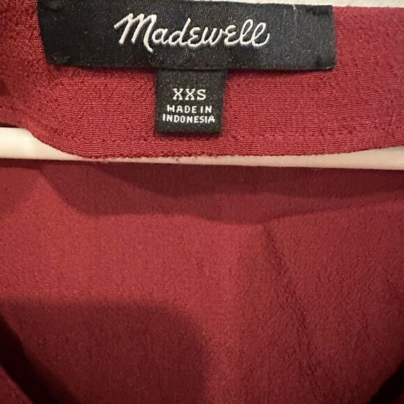 Madewell button front easy dress maroon - Picture 5 of 6